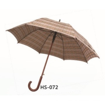 Parapluie droit à arbre ouvert en bois (HS-072)